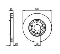 2x Brake disc Vented 0 986 479 076 BOSCH for SAAB OPEL
