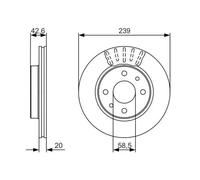 2x Brake disc Vented 0 986 479 082 BOSCH for LADA 110 111