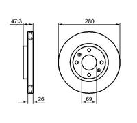 2x Brake disc Vented 0 986 479 229 BOSCH for HYUNDAI KIA