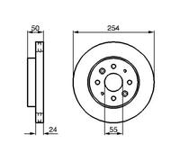 Bosch BD1097 Brake Disc Set - 254 mm Vented Discs - Front Axle - ECE-R90 Certified - Good Cooling, Reliable Braking, Corrosion Protection - 1 Set of 2 Discs