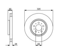 2x Brake disc Vented 0 986 479 321 BOSCH for VOLVO S80 I V70 Mk II S60 I