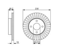 2x Brake disc Vented 0 986 479 354 BOSCH for NISSAN MICRA II