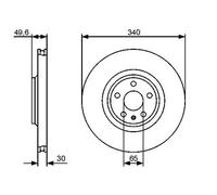 2x Brake disc Vented 0 986 479 464 BOSCH for AUDI TT TT Roadster
