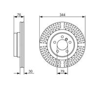 2x Brake disc Vented 0 986 479 489 BOSCH for LAND ROVER RANGE ROVER Mk III
