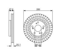 Bosch Brake Disc Pair BD1470 - 0986479625