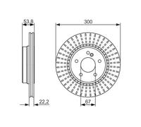 2x Brake disc Vented 0 986 479 653 BOSCH for MERCEDES-BENZ CHRYSLER