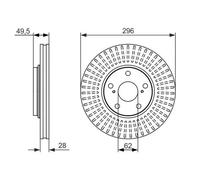 2x Brake disc Vented 0 986 479 664 BOSCH for LEXUS TOYOTA