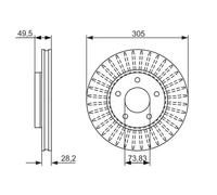 Bosch Brake Disc 0 986 479 698 - Vented - 2x - Fits Jaguar XF I, S-Type II, XK 8, XJ Coupe