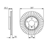 Bosch Brake Disc 0 986 479 726 - Vented Front for MINI Countryman Paceman - 2x