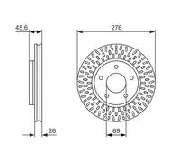 Bosch Brake Disc 0 986 479 783 - Vented - for MITSUBISHI BD1613/4615A115/4615A190