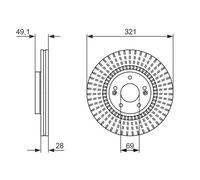 2x Brake disc Vented 0 986 479 786 BOSCH for KIA HYUNDAI