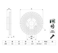 Bosch BD1687 Brake Disc Set - 280 mm - FRONT Axle - 1 Set of 2 Discs | Vented High-Carbon Discs - ECE-R90 Certified - Great Cooling and Noise Suppression, Advanced Corrosion Protection
