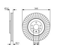 2x Brake disc Vented 0 986 479 A24 BOSCH for CADILLAC SAAB OPEL