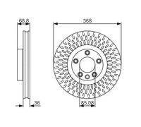 Bosch Front Brake Disc VW Touareg / Porsche Cayenne 7L 368mm 95535140300 / 7L8615301A
