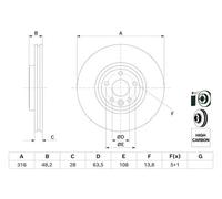 Bosch Brake Disc Single Bd2663 0986479E62
