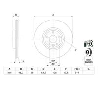 Bosch Brake Disc Single Bd2663 0986479E62