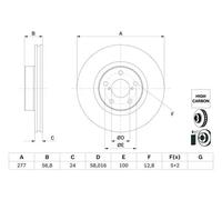 1X Brake disc BOSCH 0 986 479 E69 for SUBARU LEGACY V (BM) 2 2009-2014