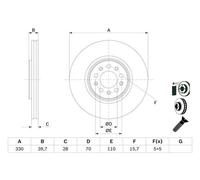 2x Brake disc Vented 0 986 479 F66 BOSCH for JEEP CHEROKEE CHEROKEE VAN
