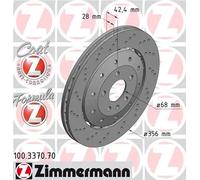 2x Brake disc Vented 100.3370.70 ZIMMERMANN for AUDI A6 C6 Avant A6 C6