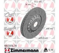 ZIMMERMANN 100.3374.70 Brake Disc Front Fits Audi A4 A5 A6 A7 A8 e-Tron Q5 Q7 VW