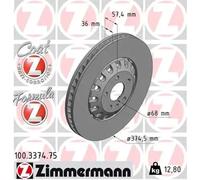 ZIMMERMANN Brake Disc 100.3374.75 - 375x36 Vented Two-piece High-carbon - Audi Q8/Q7/A4 B9 Avant