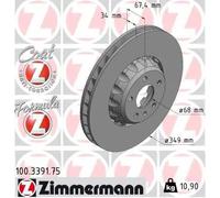 2x Brake disc Vented 100.3391.75 ZIMMERMANN for AUDI A6 Allroad C8