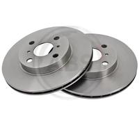 2x Brake disc Vented 16617 A.B.S. for TOYOTA CYNOS Coupe CYNOS Convertible