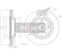 2x Brake disc Vented 19-2393 MAXGEAR for MITSUBISHI GRANDIS