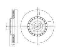 2x Brake disc Vented 23-0974C METELLI for VOLVO SUBARU