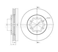 2x Brake disc Vented 23-1708 METELLI for NISSAN NP300 PICKUP PICK UP