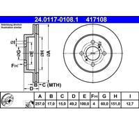 Brake Disc SUZUKI IGNIS I 1.3 24.0117-0108.1 (1 pcs)