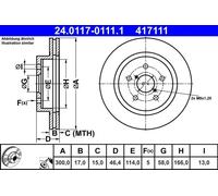 ATE 24.0117-0111.1 Brake disc