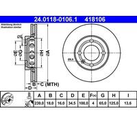 ATE 24.0118-0106.1 Brake disc