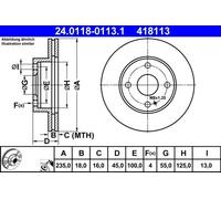 2x Brake disc Vented 24.0118-0113.1 ATE for MAZDA 323 S Mk IV 323 C Mk IV MX-5