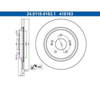 ATE 24.0118-0163.1 Brake disc
