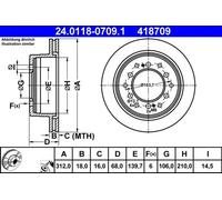 ATE 24.0118-0709.1 Brake disc