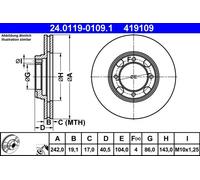 ATE 24.0119-0109.1 Brake disc