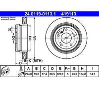 ATE 24.0119-0113.1 Brake disc