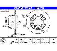 ATE Brake Disc 24.0120-0112.1 Vented for Porsche 924/944/928 – Pair (2x)