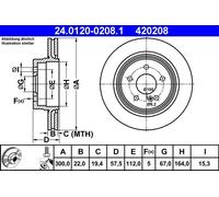 ATE 24.0120-0208.1 Brake disc