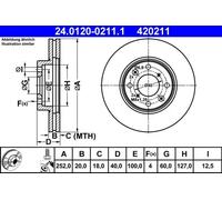 2x Brake disc Vented 24.0120-0211.1 ATE for SUZUKI OPEL