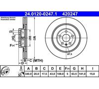 2x BRAKE DISC 24.0120-0247.1 FOR VOLVO XC90/II/SUV B420T/4204T26/4204T35 2.0L