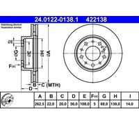 2x Brake disc Vented 24.0122-0138.1 ATE for VOLVO 740 740 Kombi