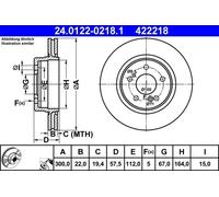 ATE 24.0122-0218.1 Brake disc
