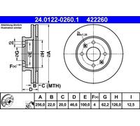 ATE 24.0122-0260.1 Brake disc