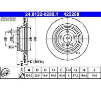 2x Brake disc Vented 24.0122-0288.1 ATE for MERCEDES-BENZ M-CLASS GLE Coupe GLE