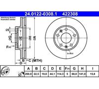 Fits ATE 24.0122-0308.1 Brake Disc UK Stock