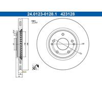 ATE 24.0123-0128.1 Brake disc