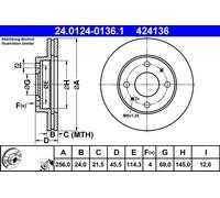 ATE 24.0124-0136.1 Brake disc