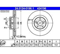 ATE Brake Discs 24.0124-0196.1 – Fits Subaru BRZ 2.0